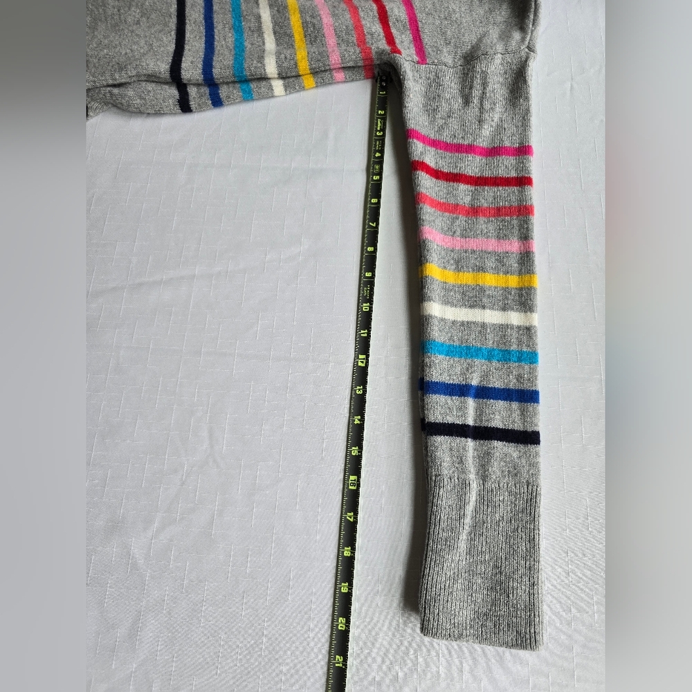 GAP Women's Gray Sweater with Multicolor Stripes Colorful Feastive - Picture 5 of 8